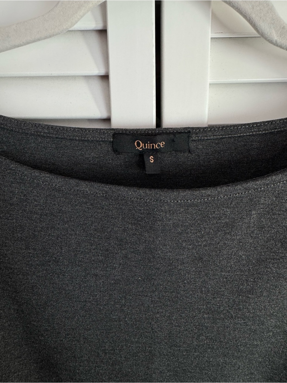 Quince Ultra-Stretch Ponte Cap Sleeve Mini Dress Charcoal Career Small - Picture 5 of 10